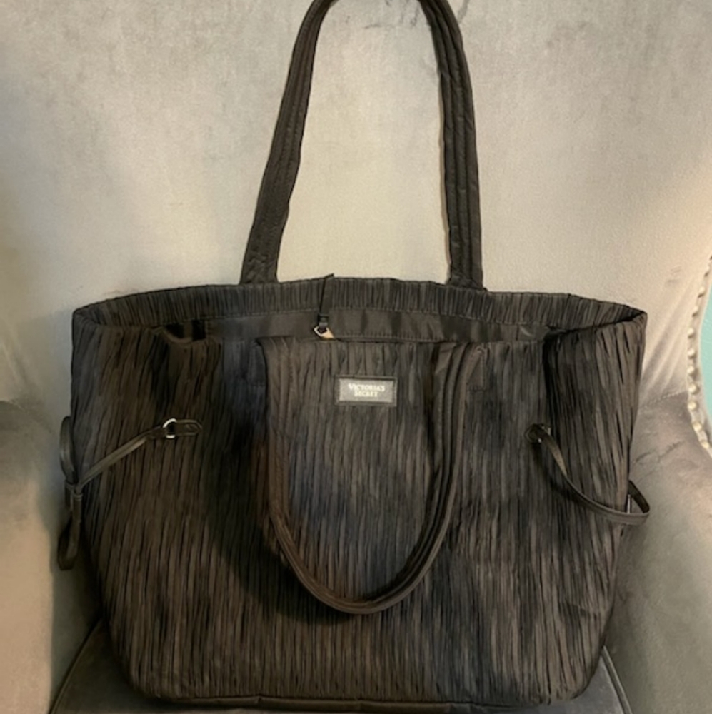 Victoria's Secret Tote bag large black crepe